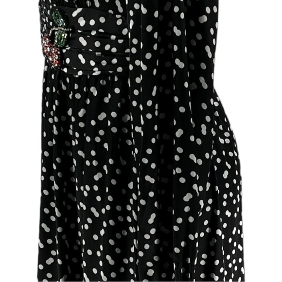 Betsey Johnson Polka Dot Beaded Hi-low Ruffle Midi Length Wrap dress sz 8 new - Picture 6 of 11